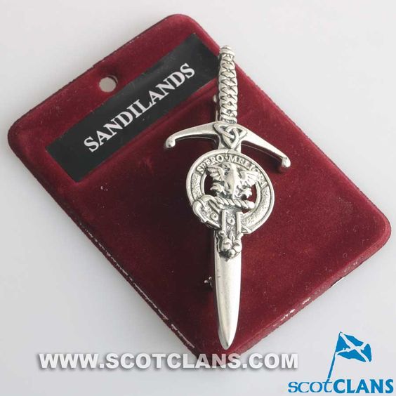 Clan Crest Pewter Kilt Pin with Sandilands Crest