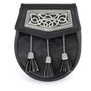 Semi Dress Sporran - Celtic Swirl displaying intricate Celtic design, perfect accessory for Highland attire, showcasing style and sophistication.