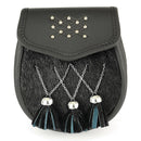 Semi Dress Sporran - Cross Stud featuring elegant cross stud detailing, perfect accessory for traditional kilt attire.