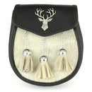 Semi Dress Sporran - Stag by Margaret Morrison, showcasing a traditional Highland accessory with an intricate stag design, perfect for semi-formal occasions.