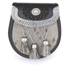 Semi Dress Sporran - Targe Celtic Button, a stylish traditional Highland accessory, showcasing exquisite craftsmanship and Celtic button detail.