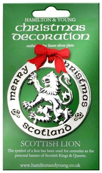 Silver Plated Christmas Decoration Scottish Lion