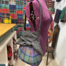 Close-up of The Effie Bag, highlighting the durable materials and customizable tartan options available for this chic accessory.