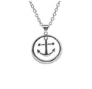 Outlander Inspired Anchor SS Pendant crafted in 316L Stainless Steel, featuring a nautical theme, perfect gift for Outlander fans. Comes on a black leather necklet.