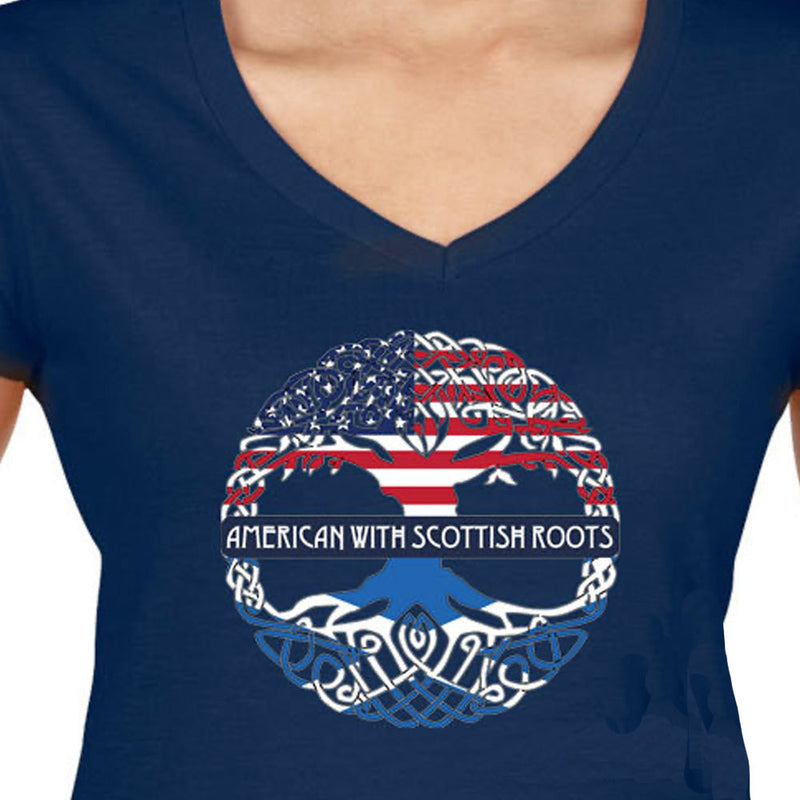 American with Scottish Roots Lady-fit T-Shirt
