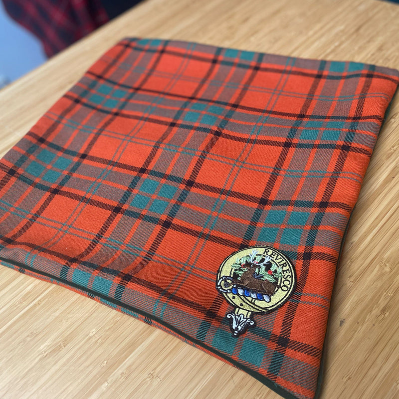 Full Tartan Cushion Cover with Clan Crest