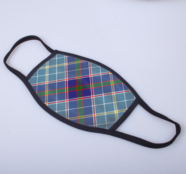 Texas Blue Bonnet Tartan Printed Face Mask