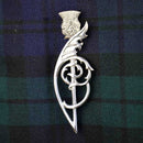Kilt Pin featuring Scottish Thistle Leaf design, a perfect accessory for showcasing Scottish heritage and adding elegance to traditional attire.