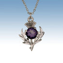 Thistle Pendant in premium pewter with a palladium-coated finish, showcasing a delicate thistle design, ideal for elegant jewelry lovers.