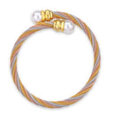 Elegant Celtic Stainless Steel Torque Bangle in Gold, perfect for lovers of Celtic art and culture