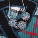 Tartan Triple Pendant by ScotClans, showcasing a customizable design with three shimmering cabochons, perfect for celebrating Scottish heritage.