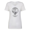 Different size options of the Clan Crest Ladies Outline T-Shirt laid out for selection.